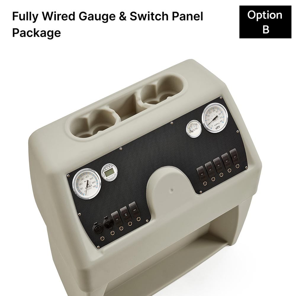 Ivory, Green & Tan Console Fully Wired Panels Carbon Fiber #color_IGT