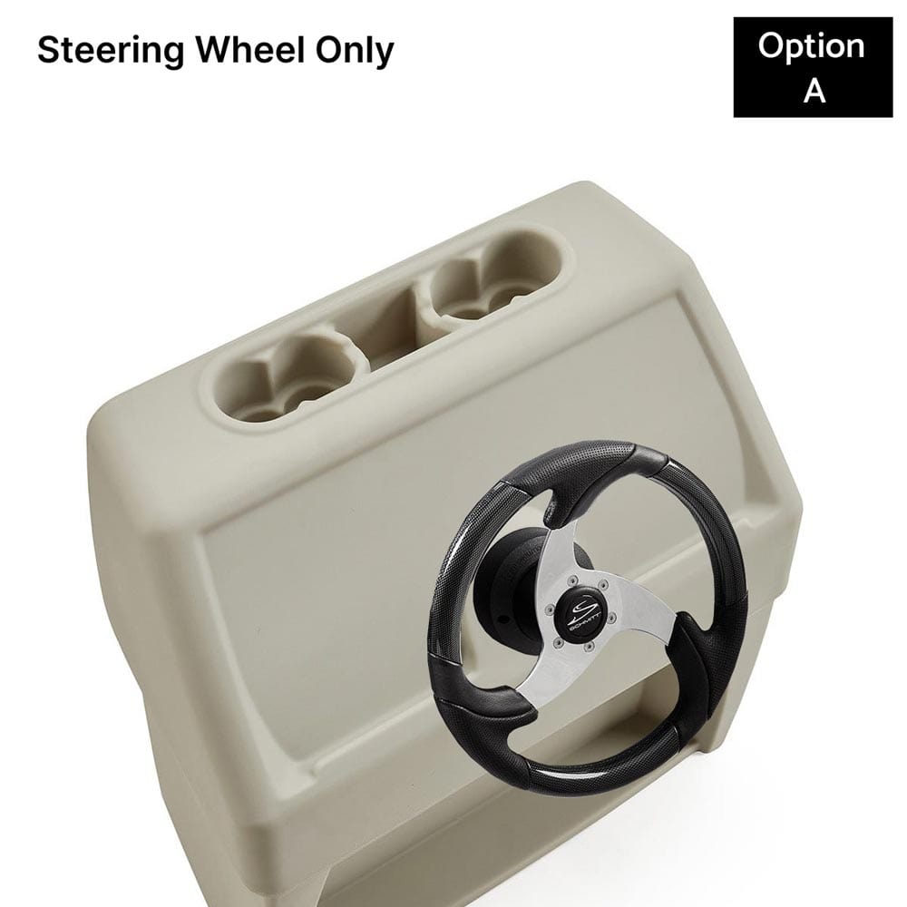 Ivory, Green & Tan Console Base Only With Carbon Fiber Steering Wheel #color_IGT