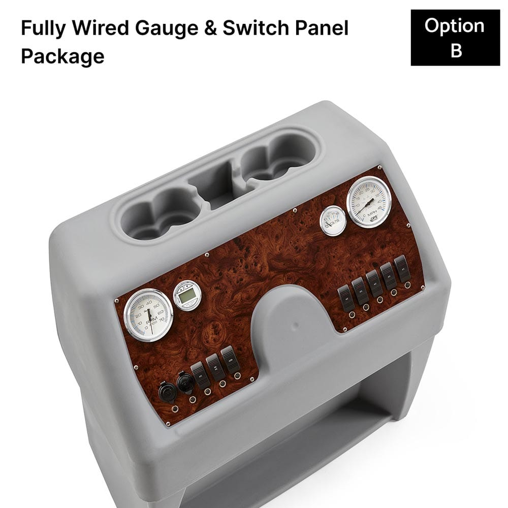 Gray, Blue & Charcoal Console Fully Wired Burlwood #color_GBC