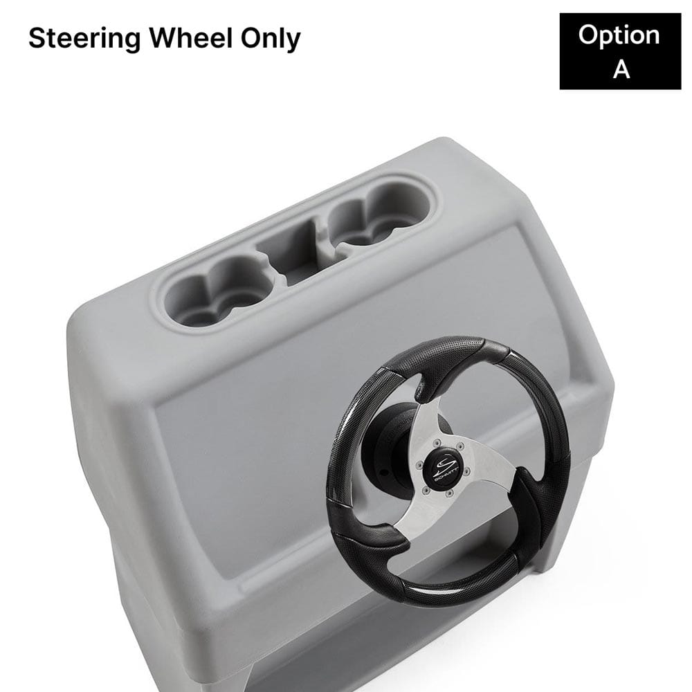 Gray, Blue & Charcoal Console Base Only with Carbon Fiber Steering Wheel #color_GBC