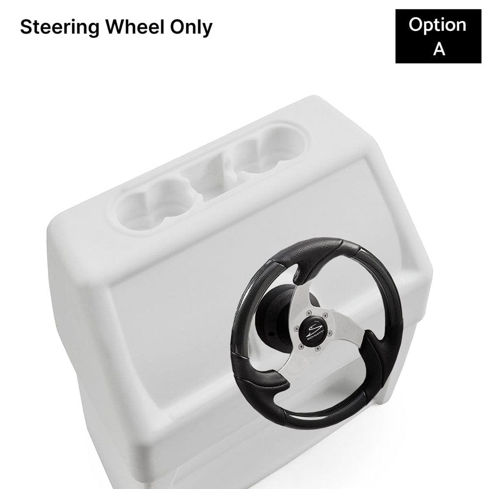 White, Blue & Light Blue Console Base Only With Carbon Fiber Steering Wheel #color_WBLB
