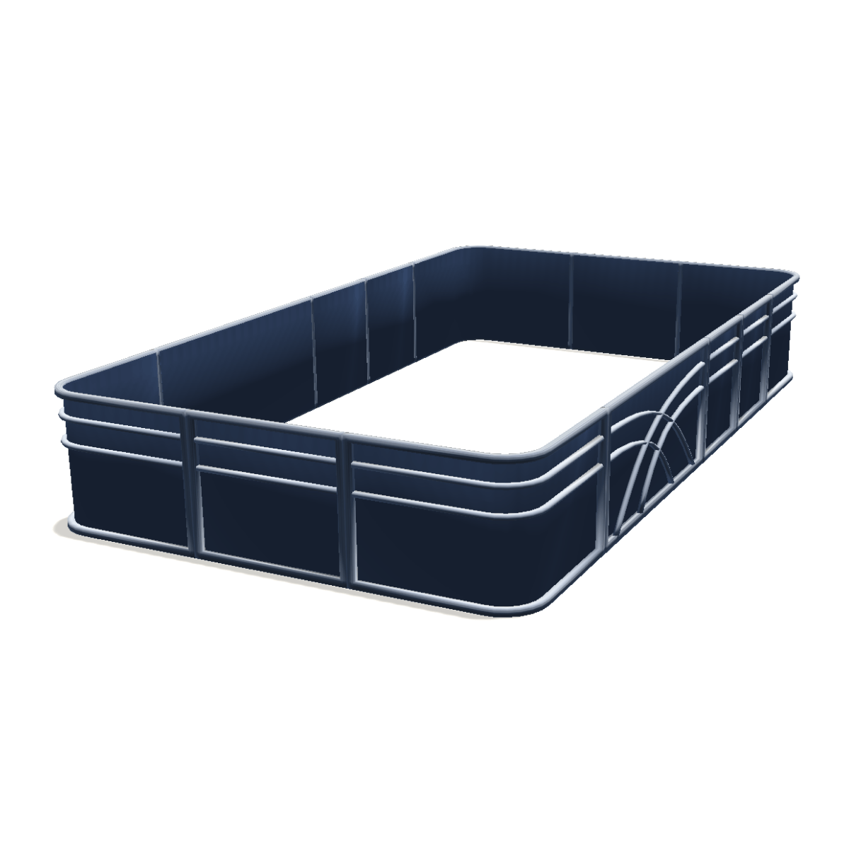 Center Walk Through Quad - 8' Wide with 28" Corners Pontoon Fence Rail Package