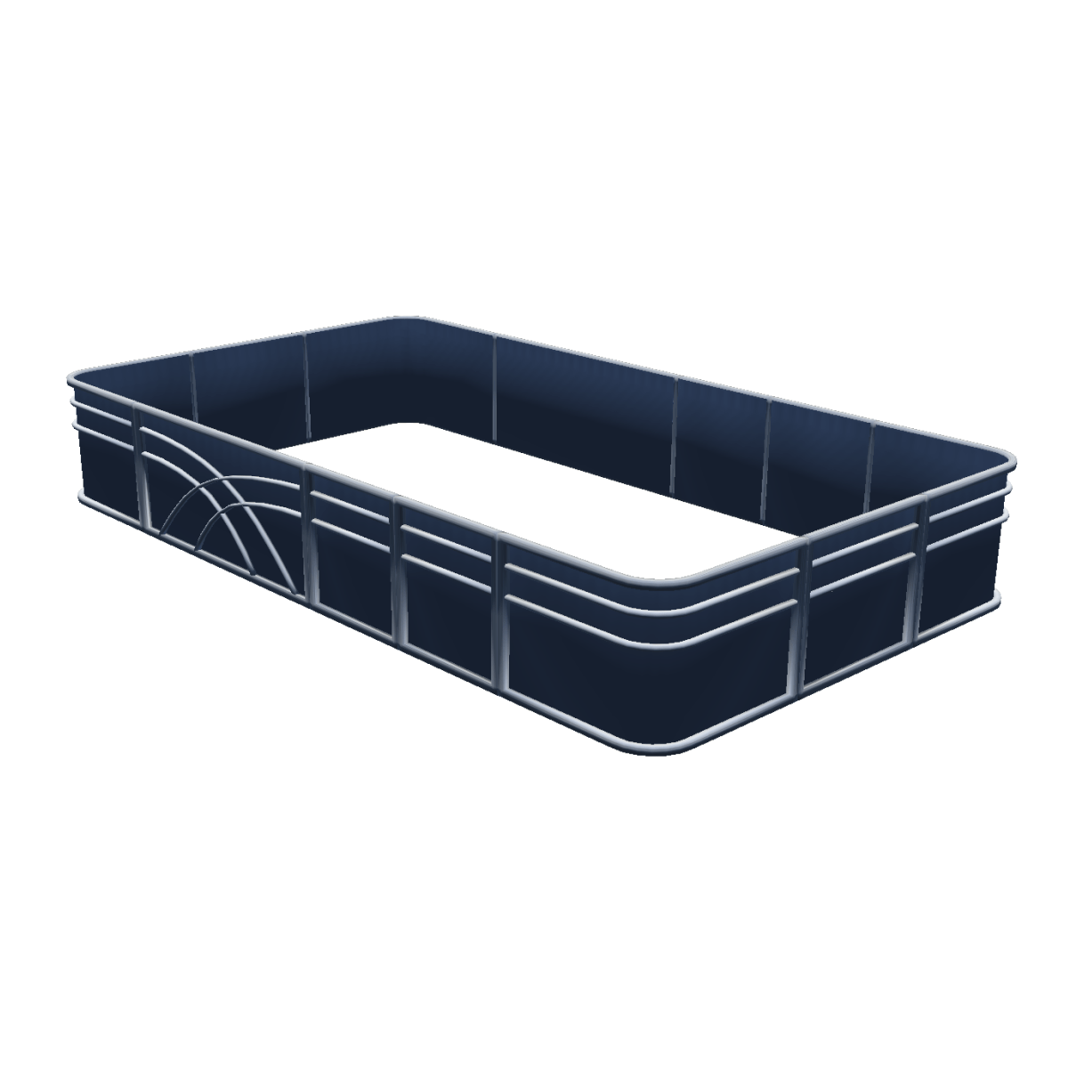 Center Walk Through Quad - 8' Wide with 28" Corners Pontoon Fence Rail Package