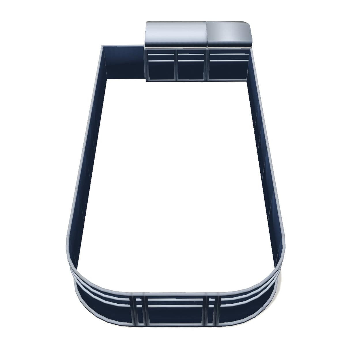Pontoon Boat Fence Railing Navy - Gray Cushion