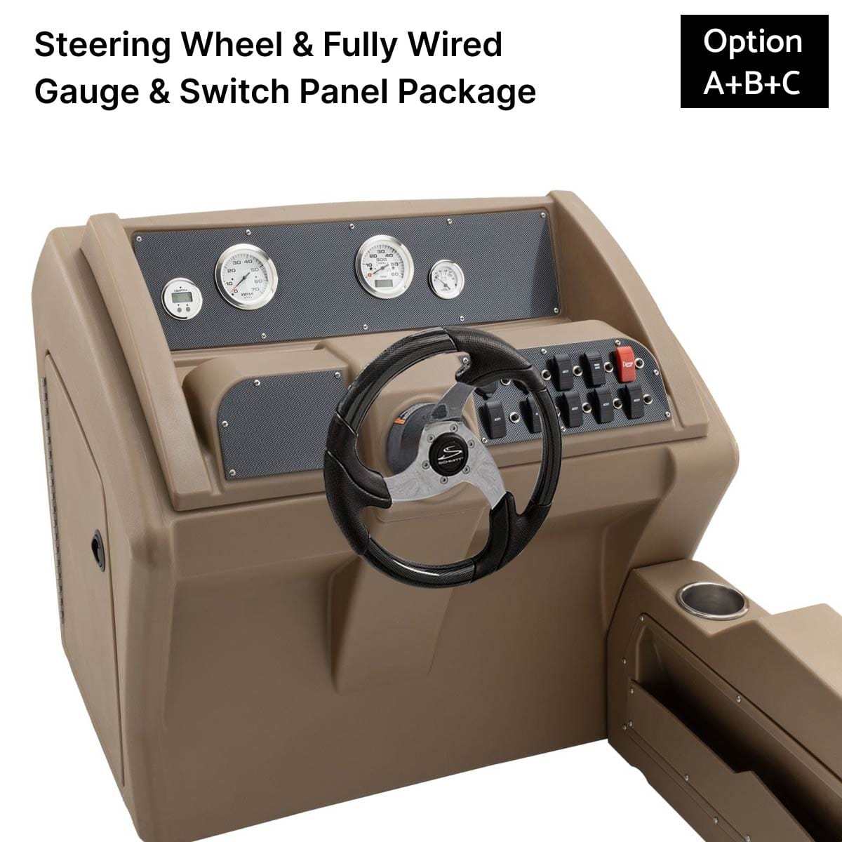 Beige Console Steering Wheel Fully Wired Panel Carbon Fiber #color_invisible & beige