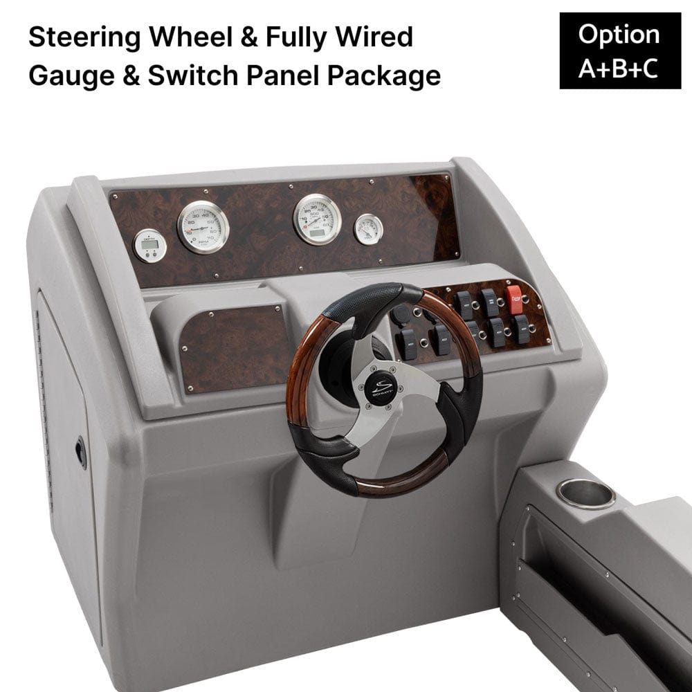 Gray Console Steering Wheel Fully Wired Burlwood #color_invisible & gray