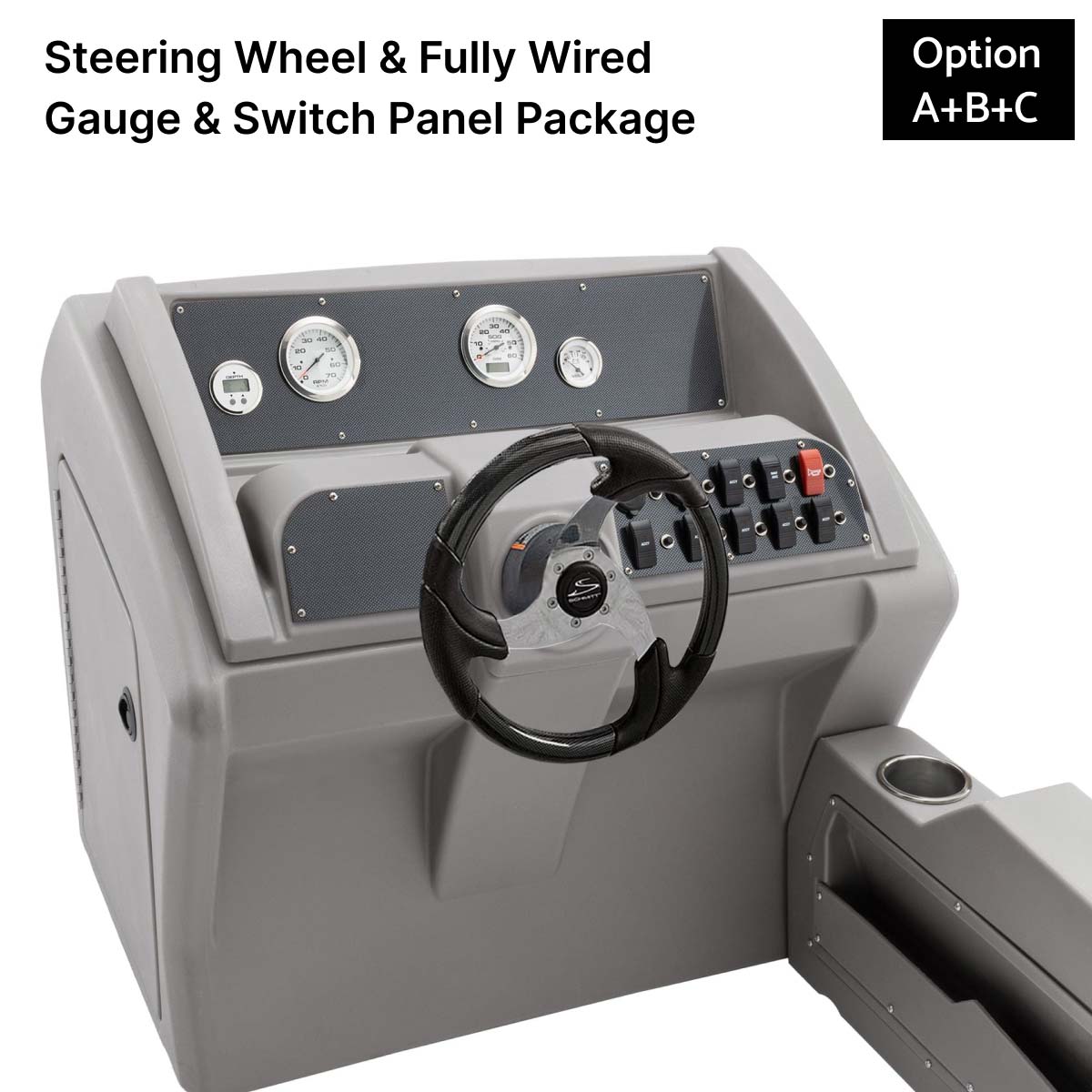 Gray Console Steering Wheel Fully Wired Carbon Fiber #color_invisible & gray