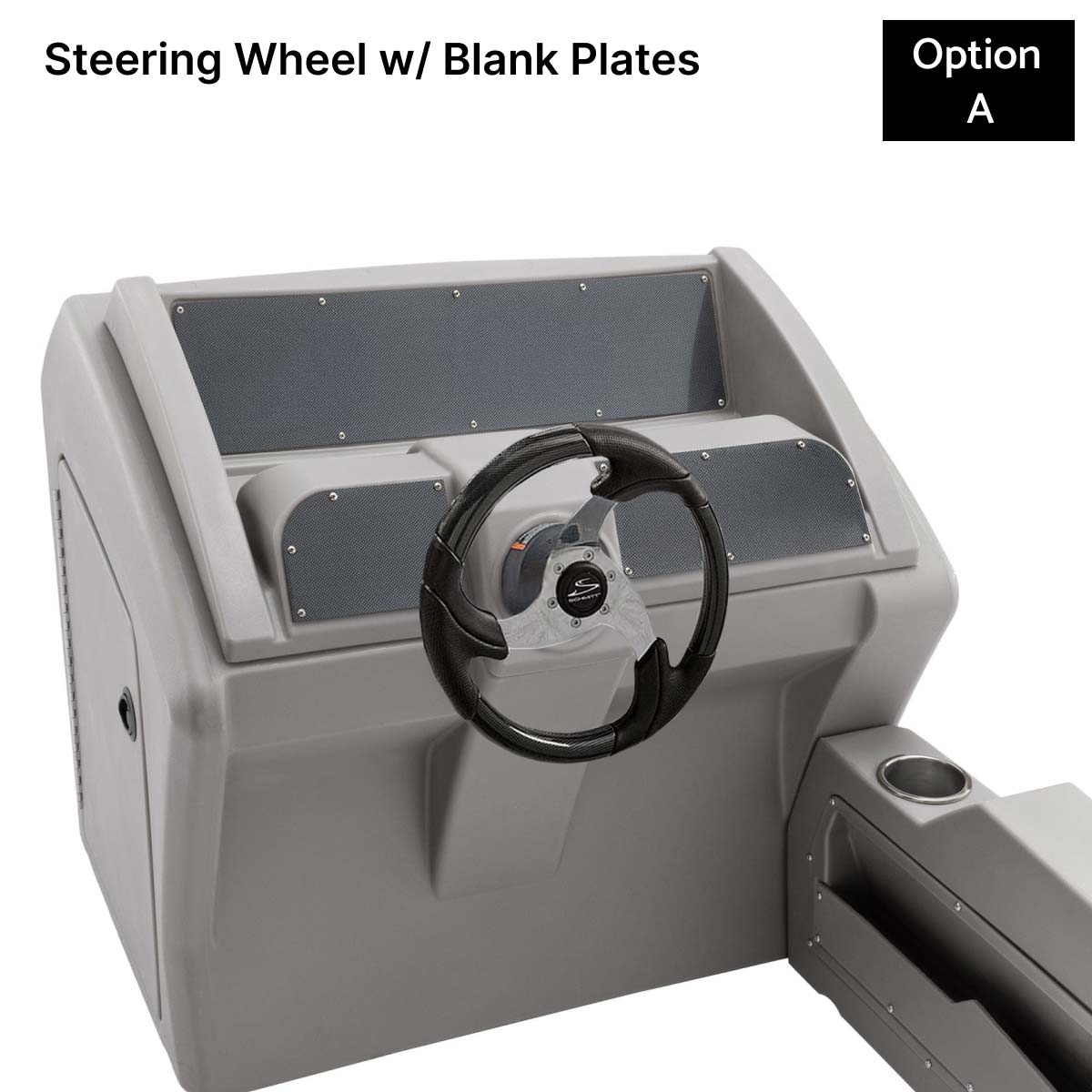 Gray Console Steering Wheel with Blank Plates Carbon Fiber #color_invisible & gray