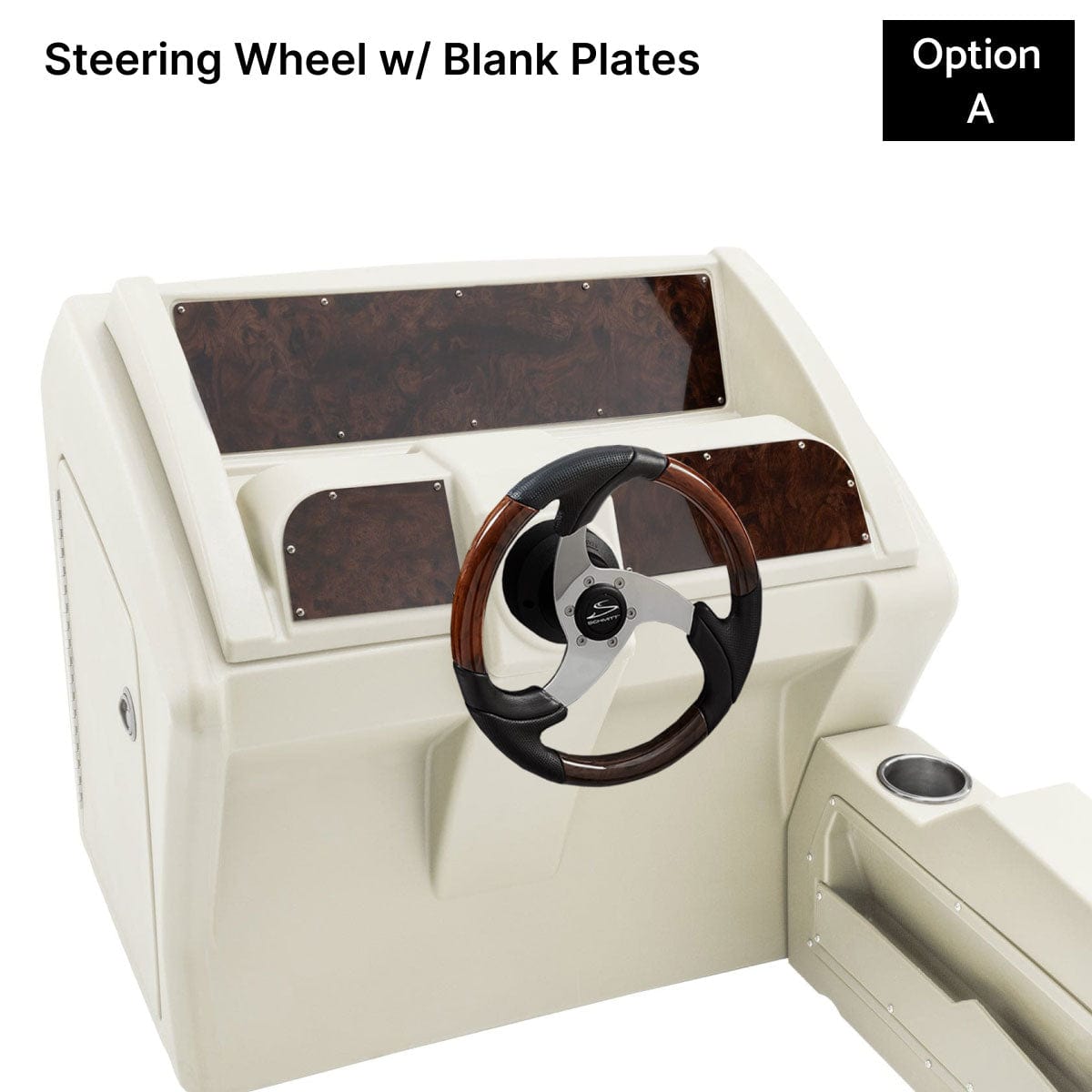 Ivory Console Steering Wheel Blank Panels Burlwood #color_invisible & ivory