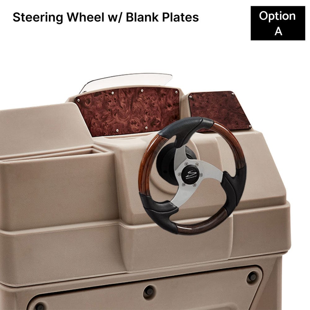 Large Beige Console Blank Panel Burlwood With Steering Wheel #color_beige & invisible