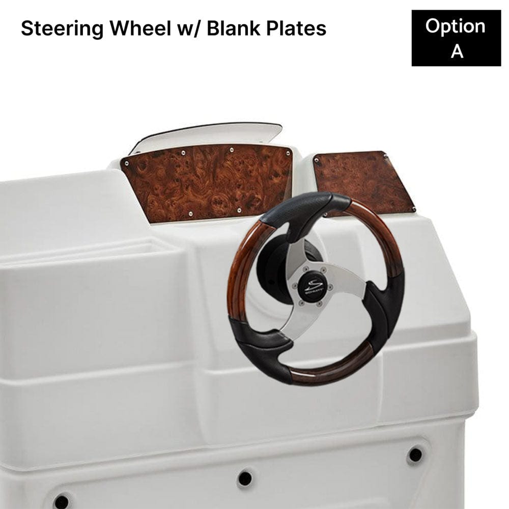 White Large Console Blank Panels Burlwood with Steering Wheel #color_white & invisible