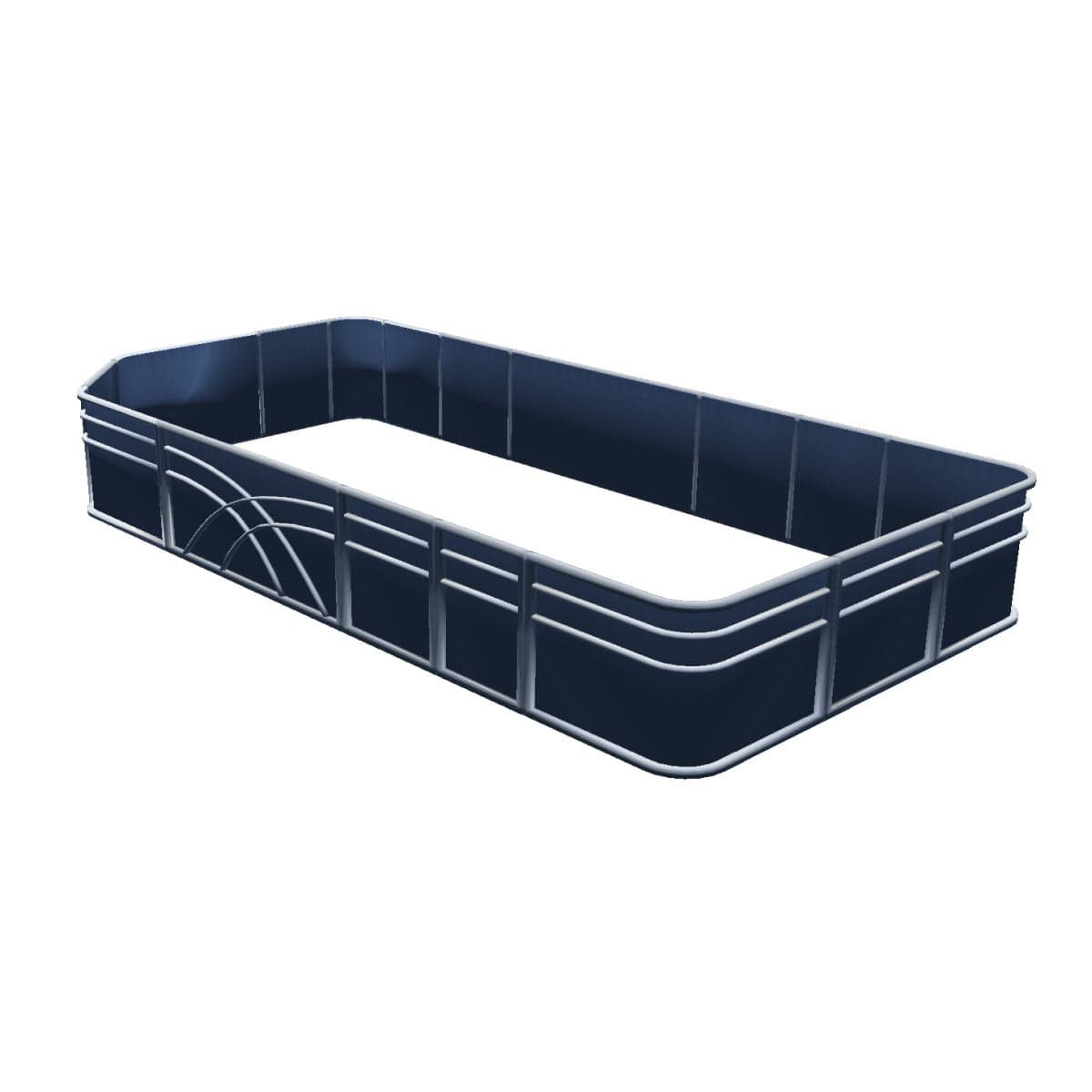 Stern Entry - 8' Wide with 28" Corners Pontoon Fence Rail Package