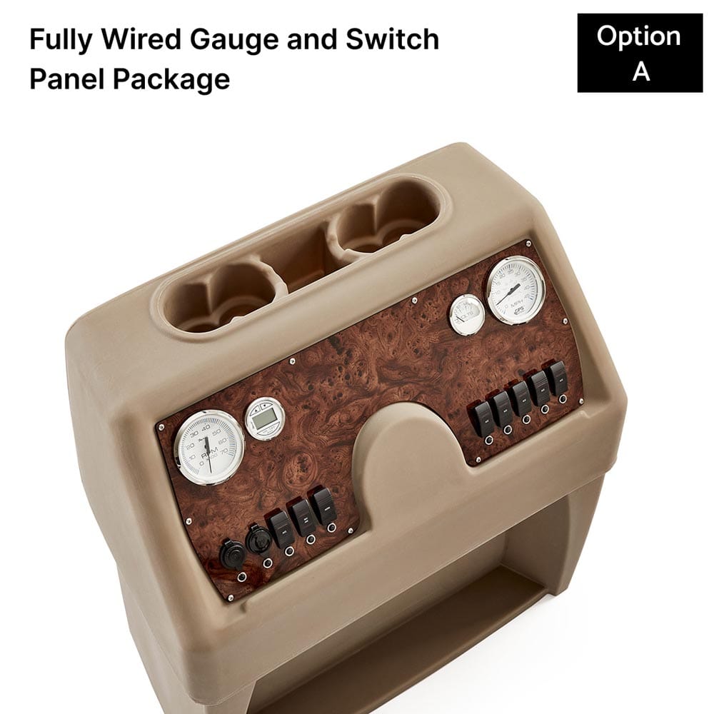 Tan & Beige Console Fully Wired Panel Burlwood #color_invisible tan & beige