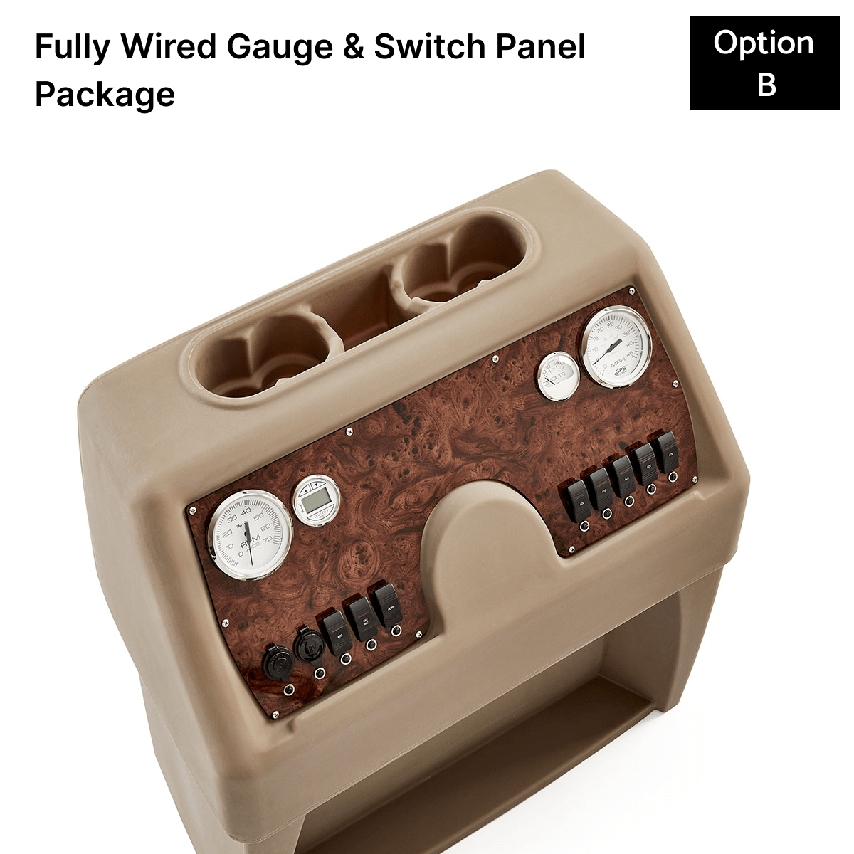 Tan & Beige Console Fully Wired Panels Burlwood #color_invisible & beige