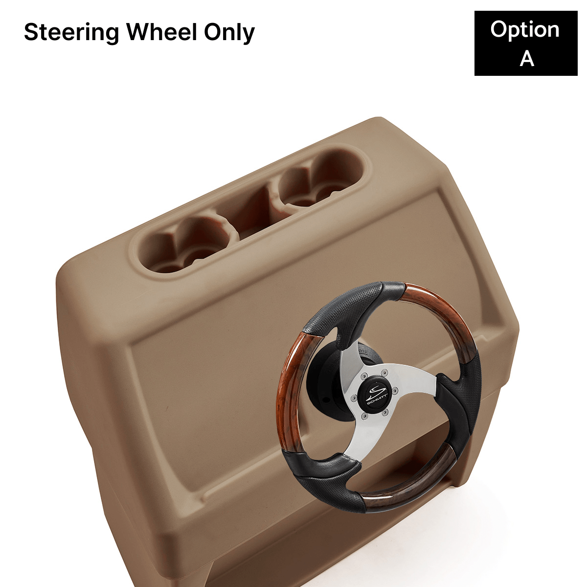 Tan & Beige Console Base Only With Steering Burlwood #color_invisible & beige