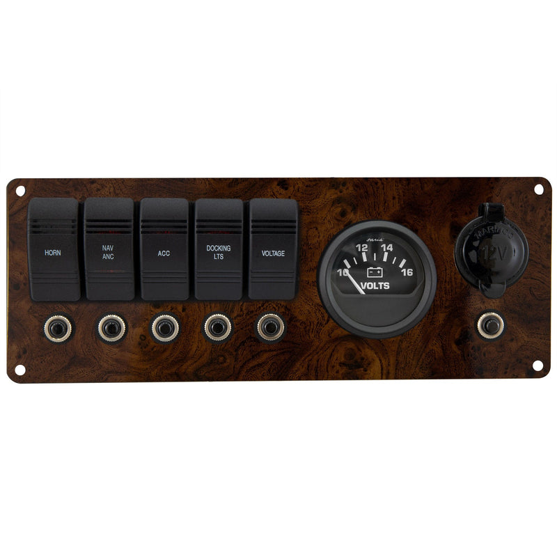 Deluxe 5 Switch Boat Panel - Plug and Boat
