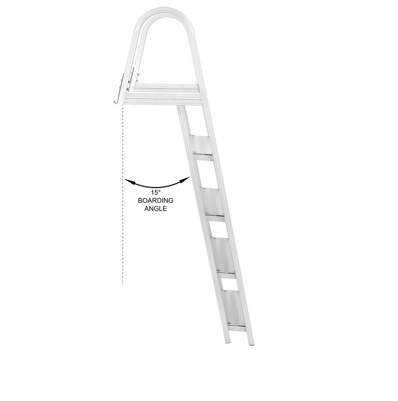 DeckMate Five Step Pontoon Boat Ladder boarding angle