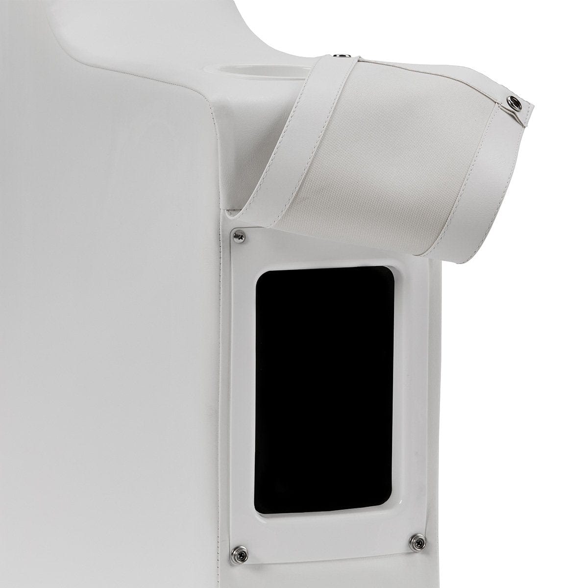 DeckMate Pontoon Boat Bench Armrest with storage #color_white