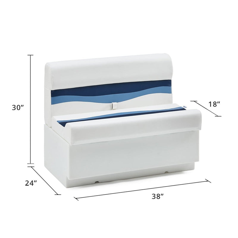 DeckMate Classic Pontoon Bench Boat Seat dimensions illustration