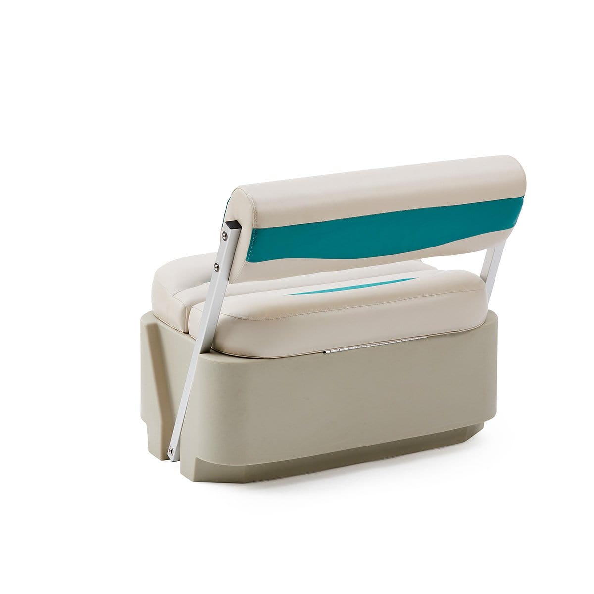 DeckMate Classic Pontoon Boat Flip Flop Seat flipped #color_ivory & teal