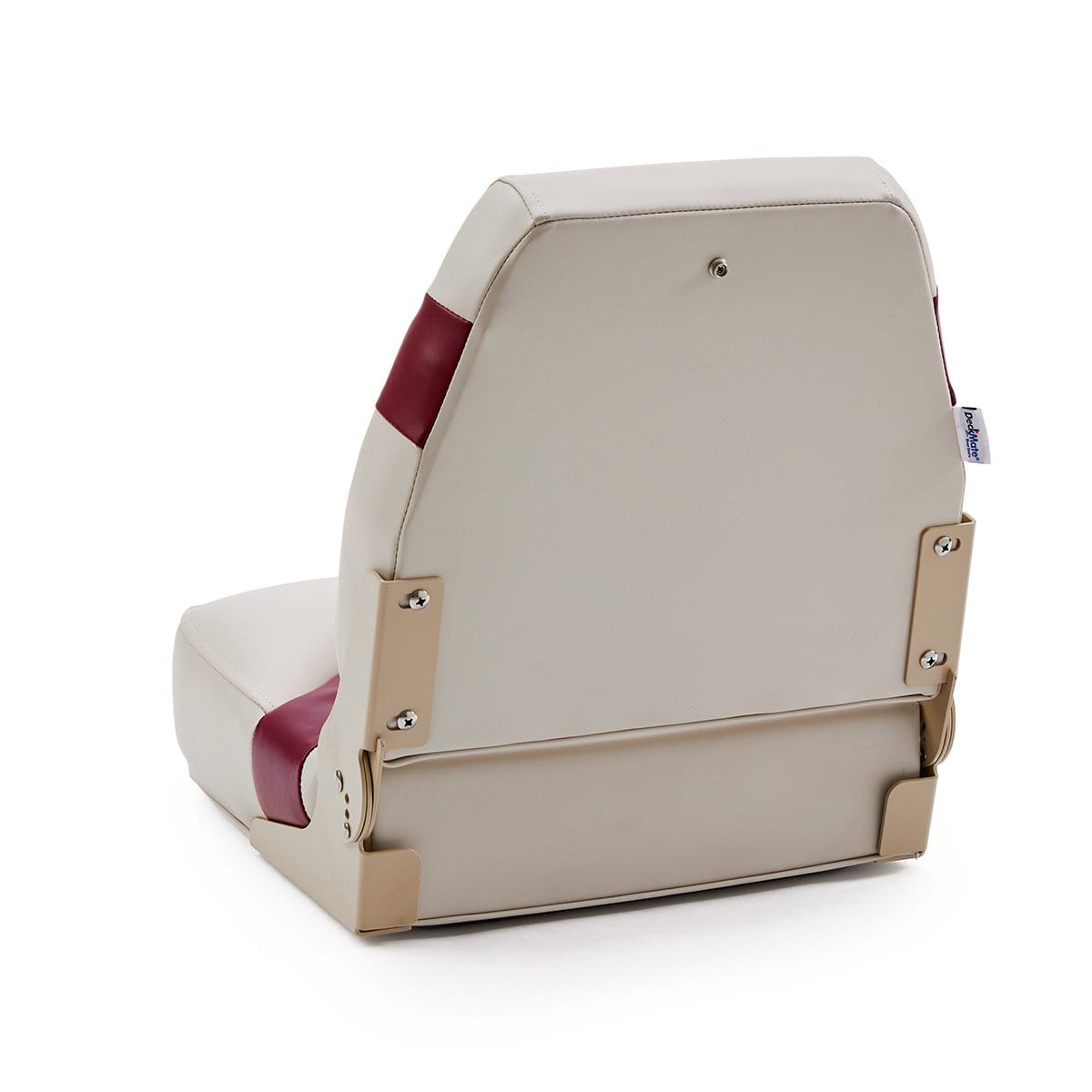 DeckMate Pontoon Boat Fishing Seat back #color_ivory & burgundy