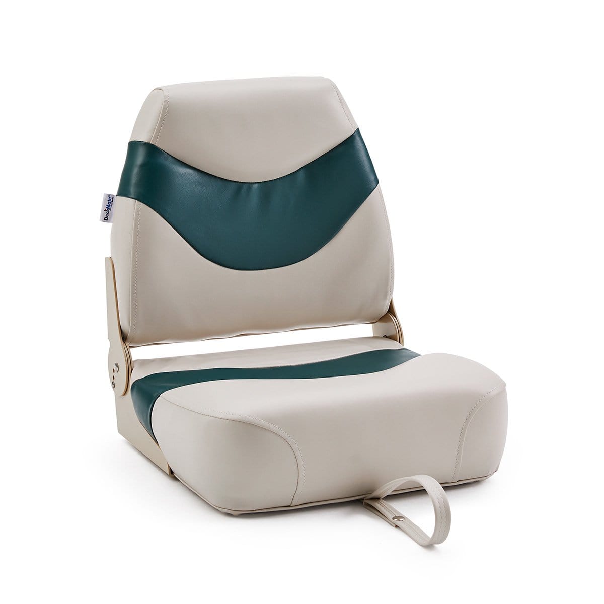 DeckMate Pontoon Boat Fishing Seat #color_ivory & green