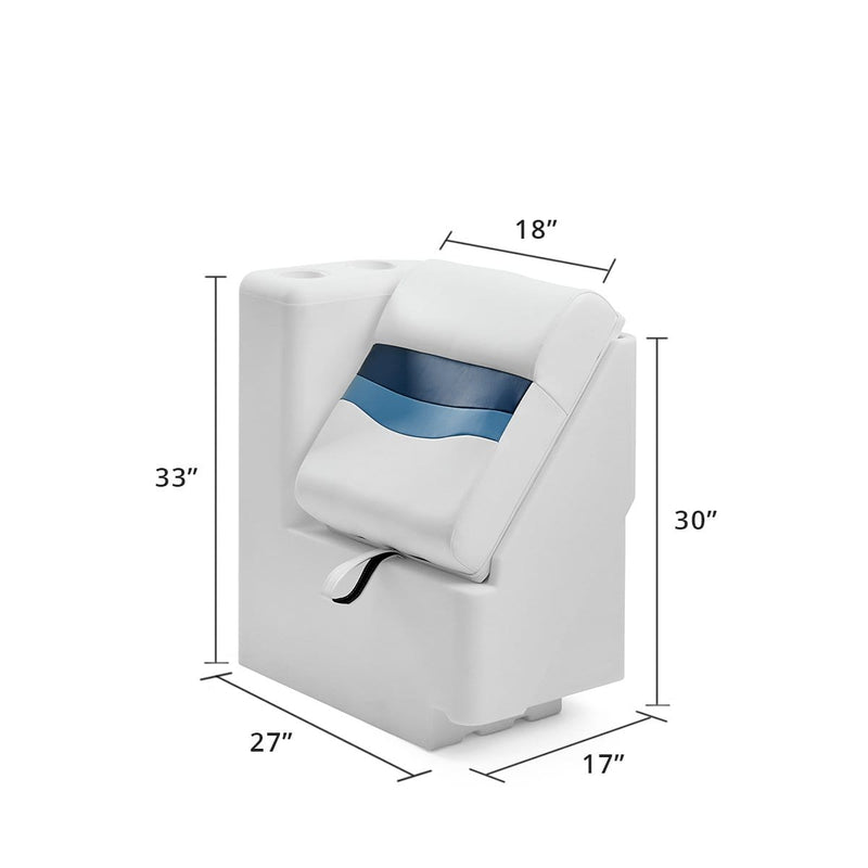 DeckMate Left Lean Back Pontoon Seat dimensions