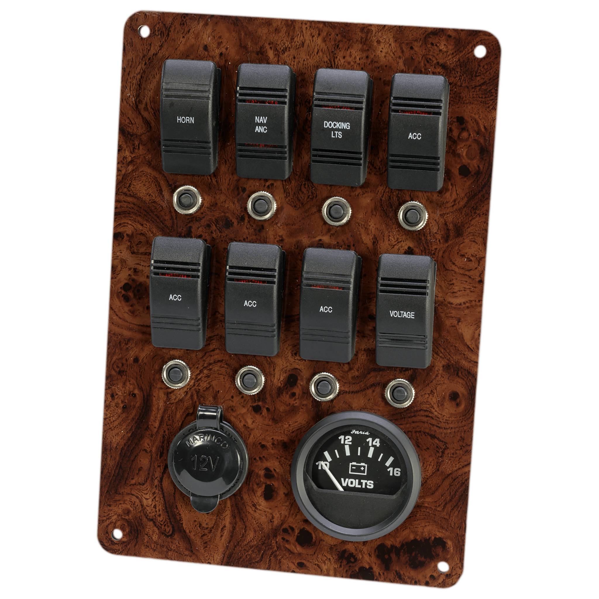 DeckMate Large Electric Switch Panel Burl Wood