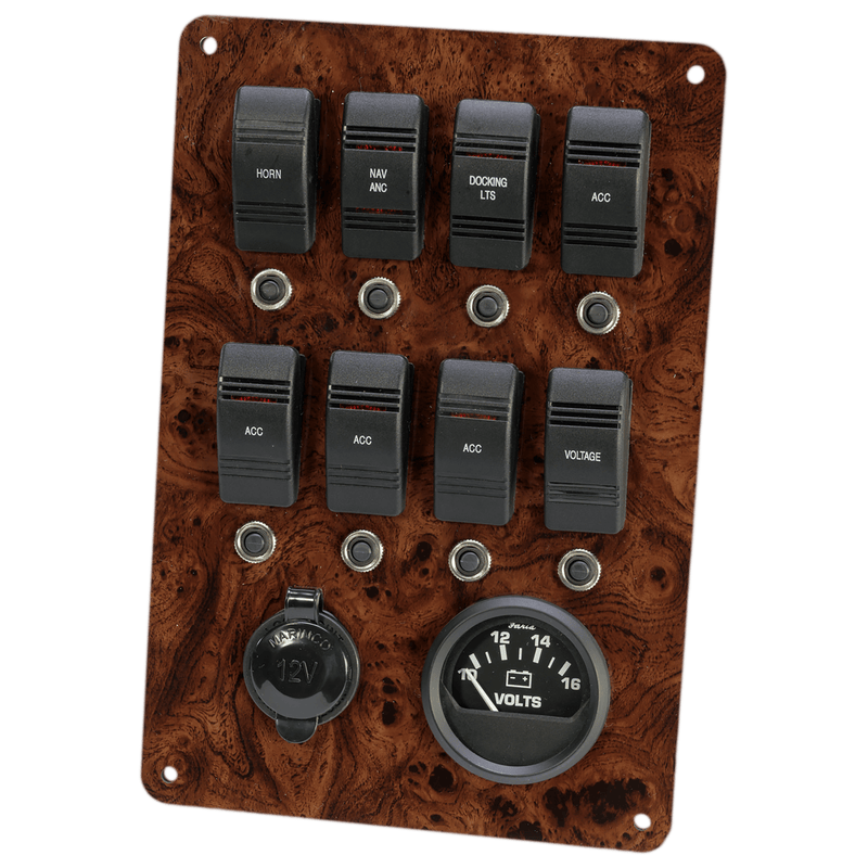 DeckMate Large Electric Switch Panel Burl Wood