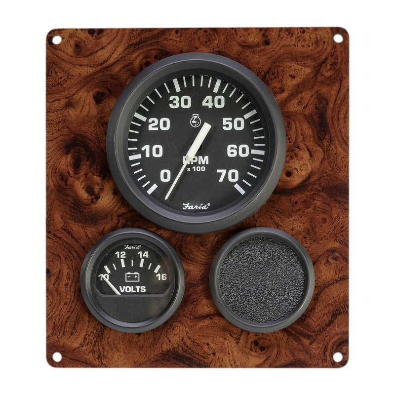 DeckMate Pontoon Gauge Panel Burl Wood