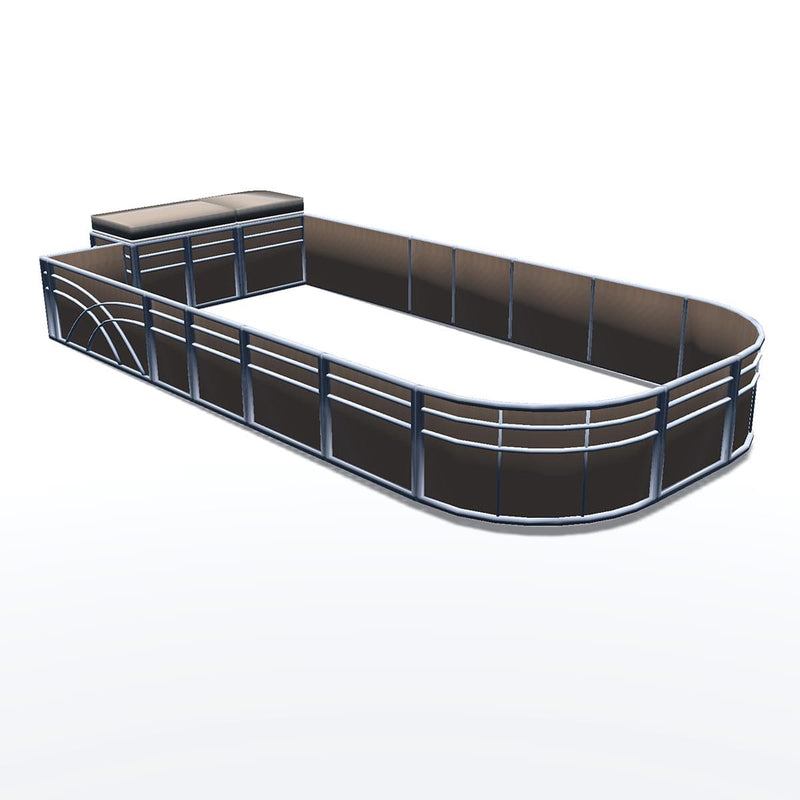 Pontoon Boat Fence Railing Beige - Beige Cushion