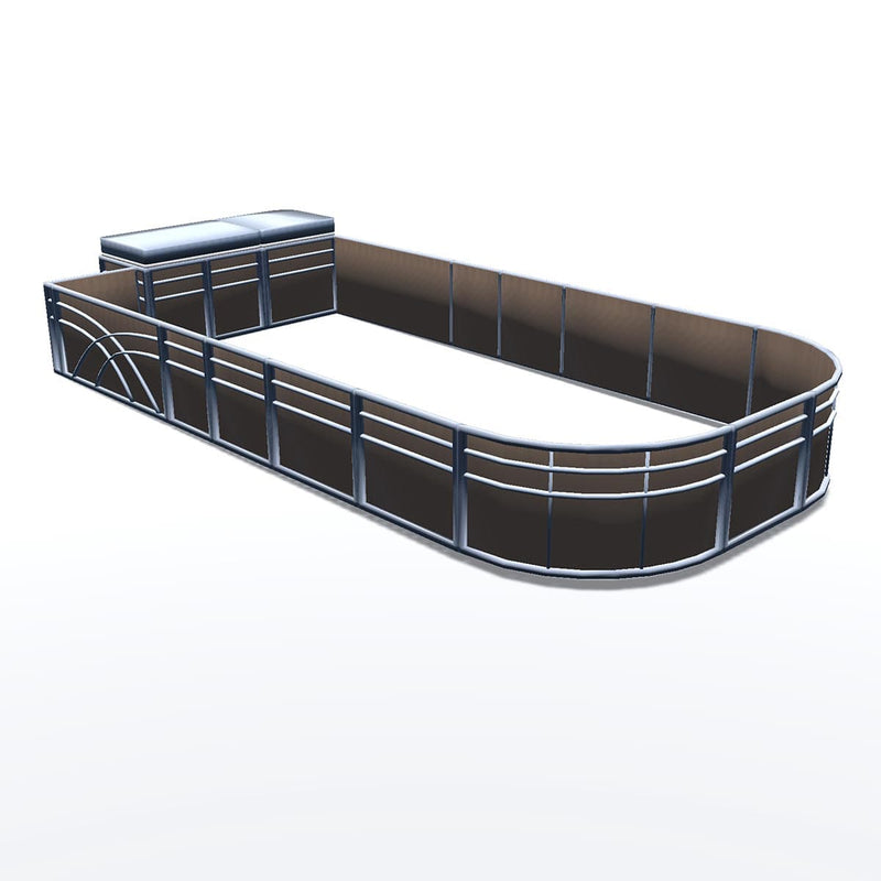 Pontoon Boat Fence Railing Beige - Gray Cushion