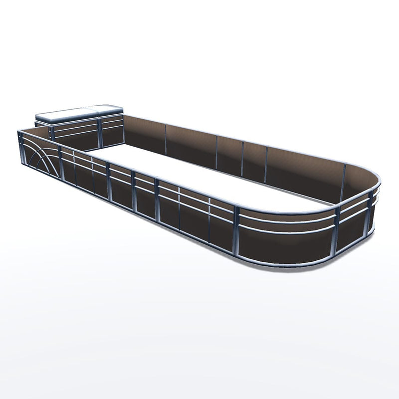 Pontoon Boat Fence Railing Beige - Ivory Cushion