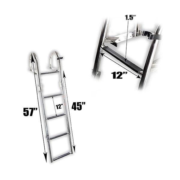 DeckMate Stern Entry Boat Ladder dimensions long