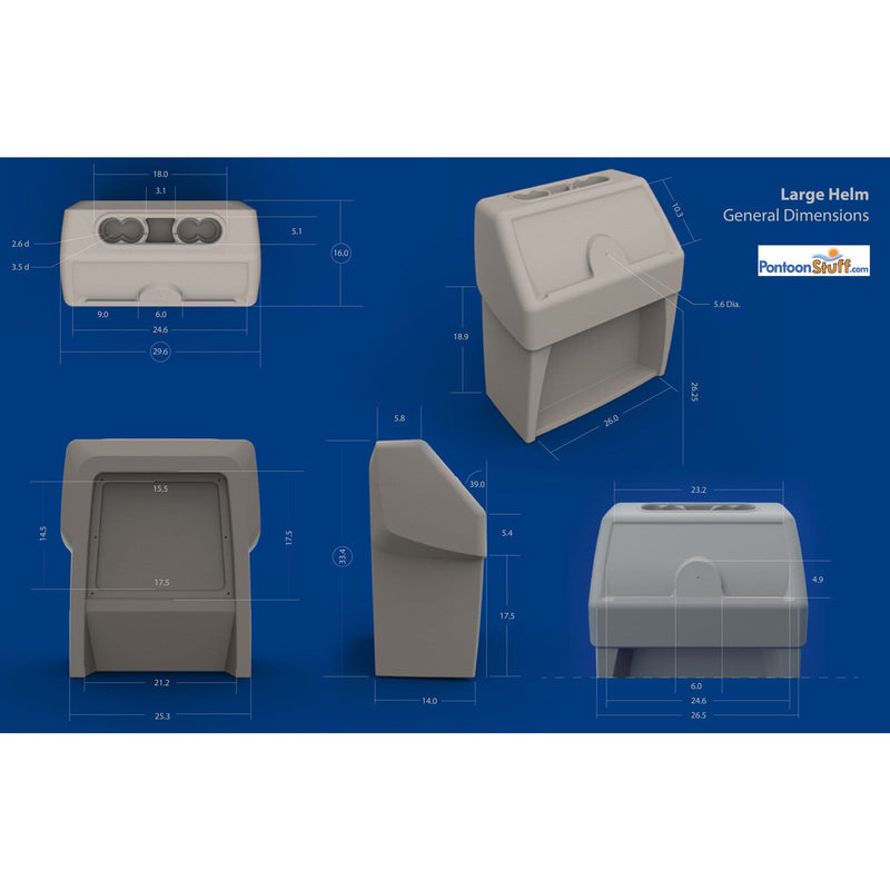 DeckMate Small Console General Dimensions