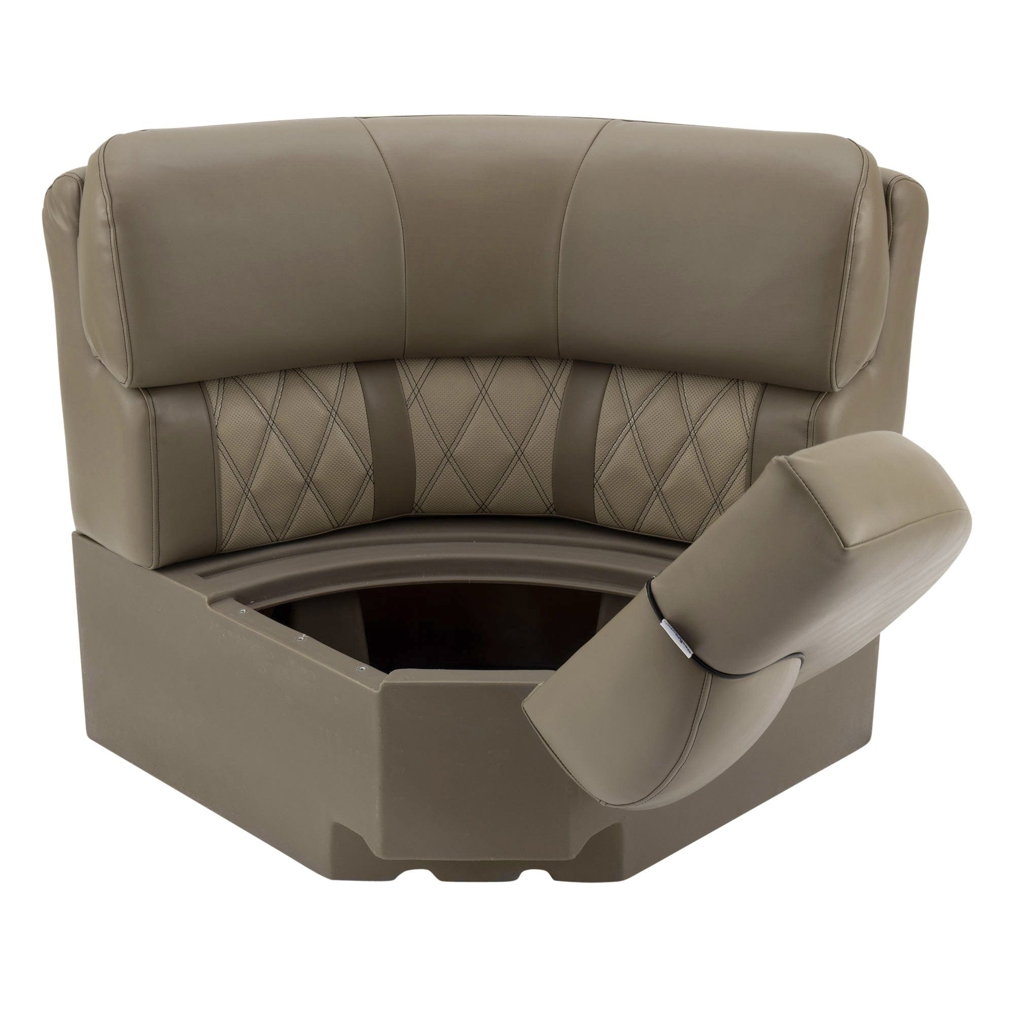DeckMate Luxury Radius Corner Seat face open #color_tan & beige