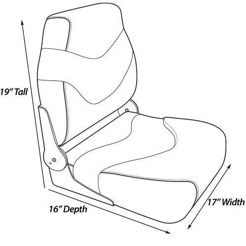 DeckMate Pontoon Boat Fishing Seat dimensions
