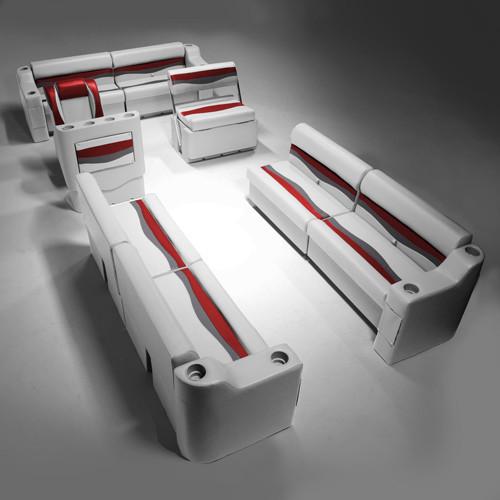 Gray, Red & Charcoal Pontoon Boat Furniture