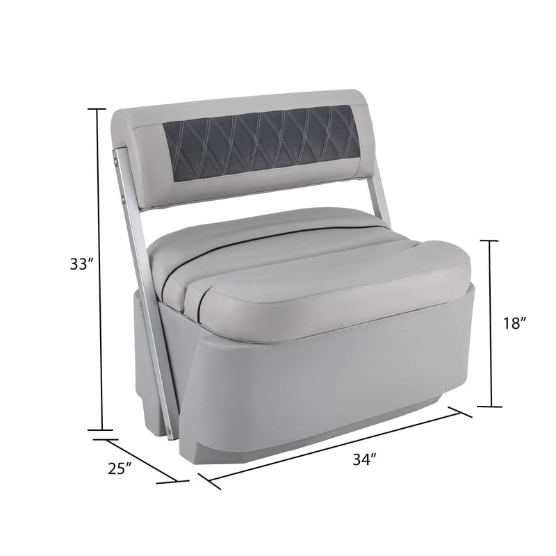 DeckMate Pontoon Luxury Flip Flop Seat dimensions