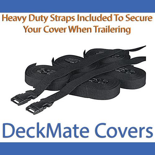 DeckMate 14' - 16' Gray Pontoon Boat storage Cover heavy duty straps