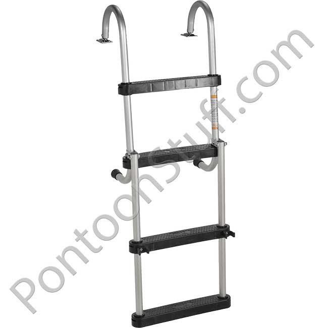 DeckMate Folding Pontoon Boat Ladder extended