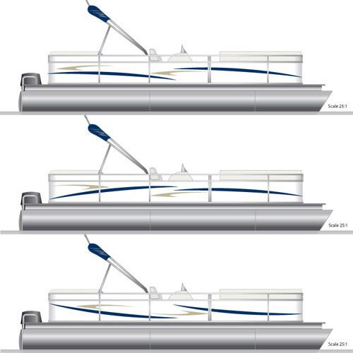 DeckMate Pontoon Graphics & Decal Kit navy and tan