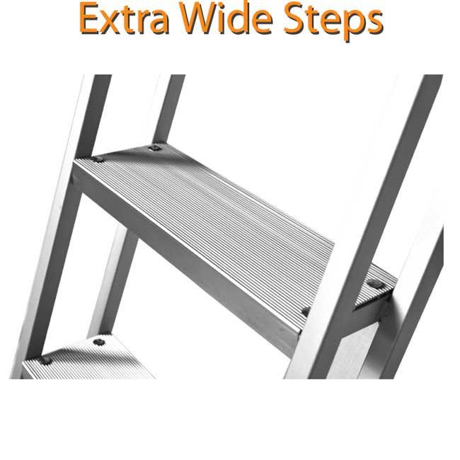 DeckMate Five Step Pontoon Boat Ladder wide steps