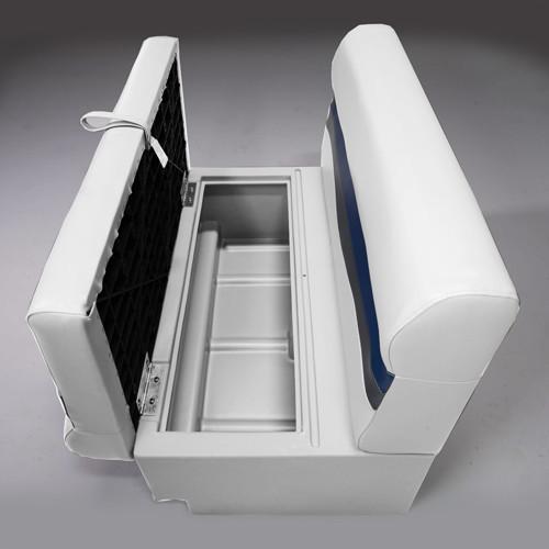 Enclosed plastic pontoon seat bases for storage