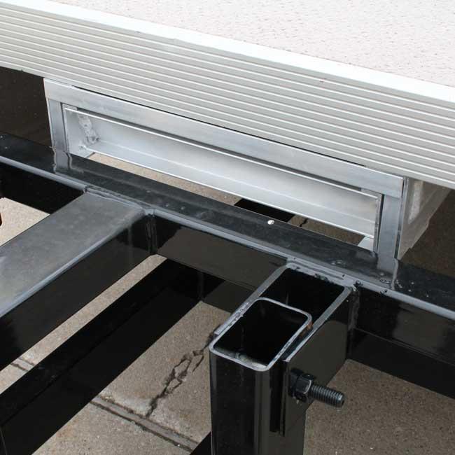 DeckMate Under Deck Pontoon Boat Ladder stored