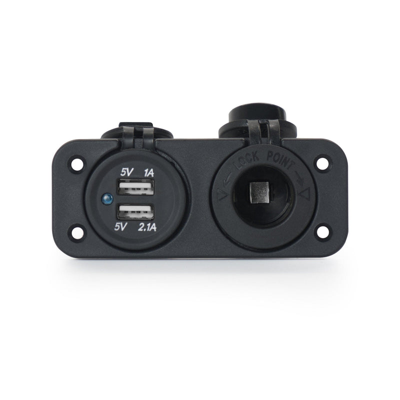 DeckMate Marine Grade Dual USB and Power Socket open