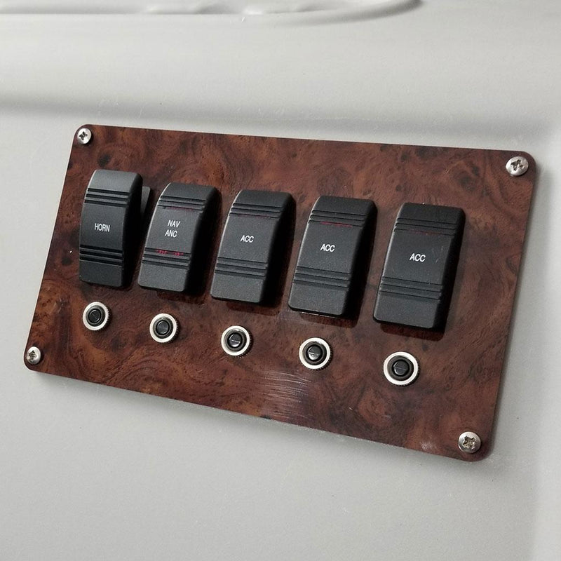 DeckMate Electric Switch Panel Burl Wood